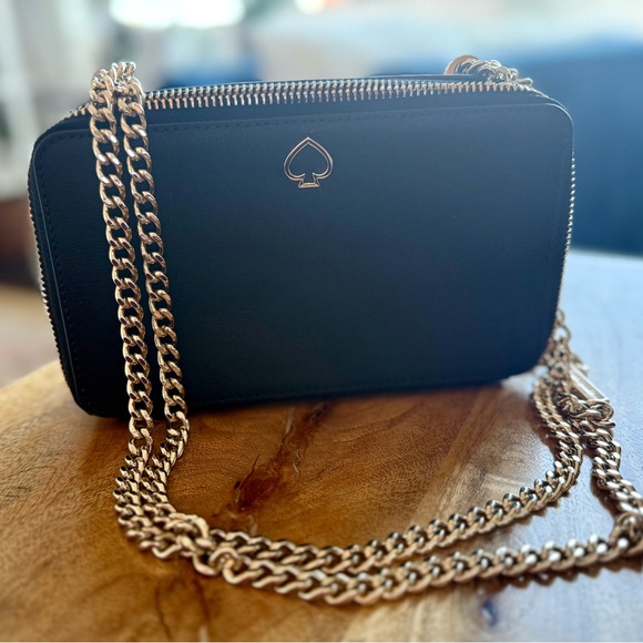 Kate Spade Black Crossbody Bag with Gold Accents - Picture 1 of 6